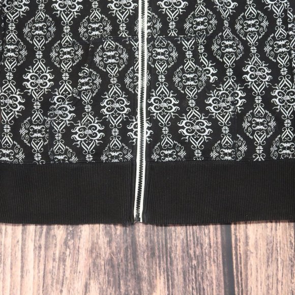 The North Face Ornate Buck Logo Print Zip Front Hooded Sweatshirt Women's Medium - Picture 5 of 11